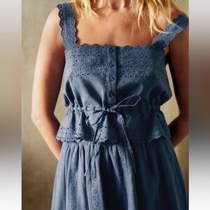 Sezane Nouri Top 2 34 Mineral Blue